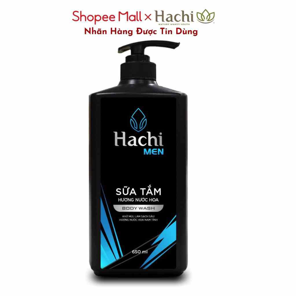 Sữa tắm nam hương nước hoa BODY WASH Hachi Men khử mùi làm sạch sâu 650ml