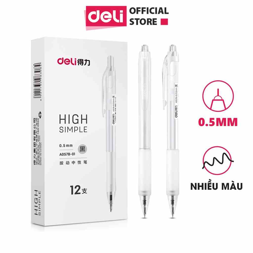 Bút Gel Bút Bi Nước Mực Màu Đen Deli Phù Hợp Viết Sổ Calligraphy Ngòi 0.5mm Dành Cho Văn Phòng Học Sinh 1 Chiếc