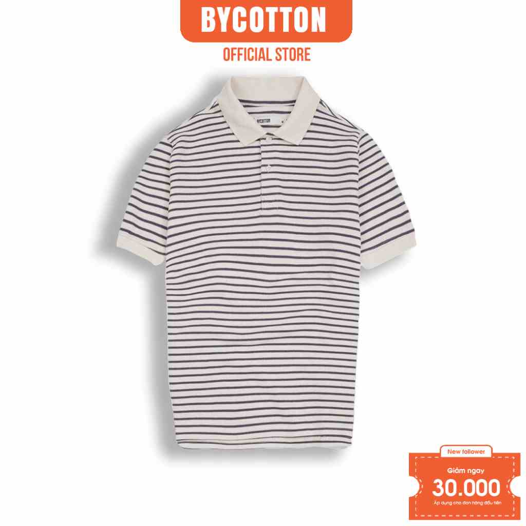 [Mã BYCO300T8 giảm 30% đơn 0K] Áo Thun Nam Polo Cổ Bẻ Phối Sọc Nhỏ BY COTTON Multi Color Stripes