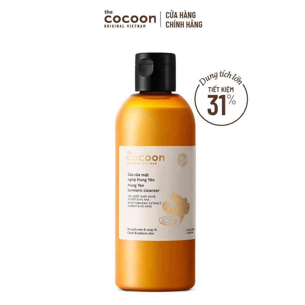 Bigsize - Sữa rửa mặt nghệ Hưng Yên Cocoon giúp da sạch mịn và rạng rỡ 310ml