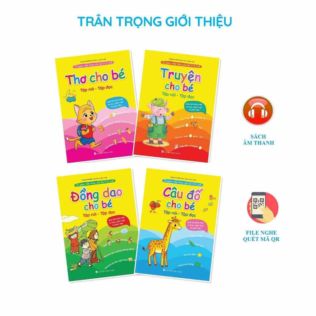 Sách - Tiềm Thức Cho Bé 0-6 Tuổi: Đồng Dao - Thơ - Truyện - Câu Đố Kèm File Đọc Quét Mã QR ( Trọn Bộ 4 Cuốn)