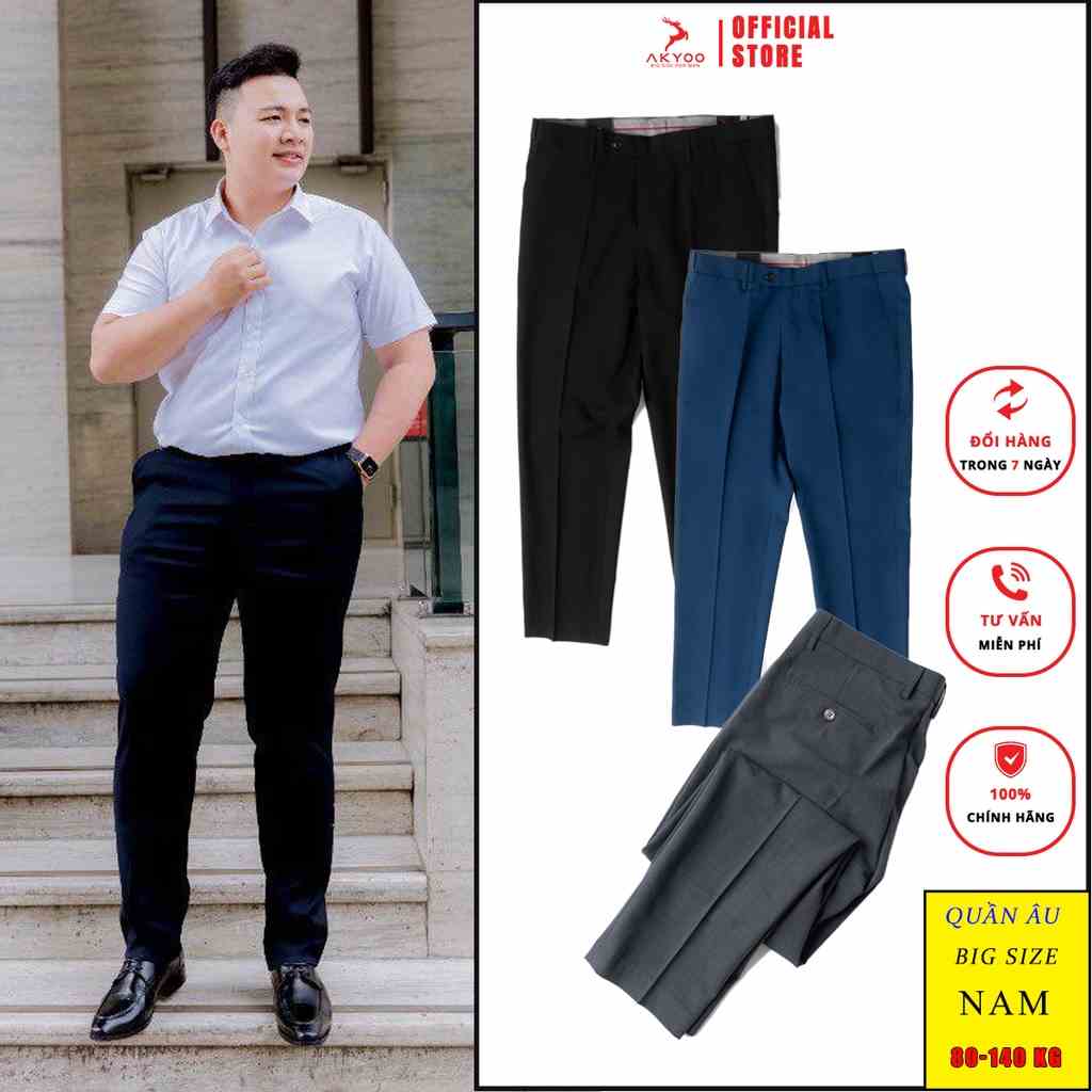 Quần Âu Bigsize Nam 80-140KG AKYOO Cao Cấp, Chống Nhăn, Không Bai Xù - QA 22