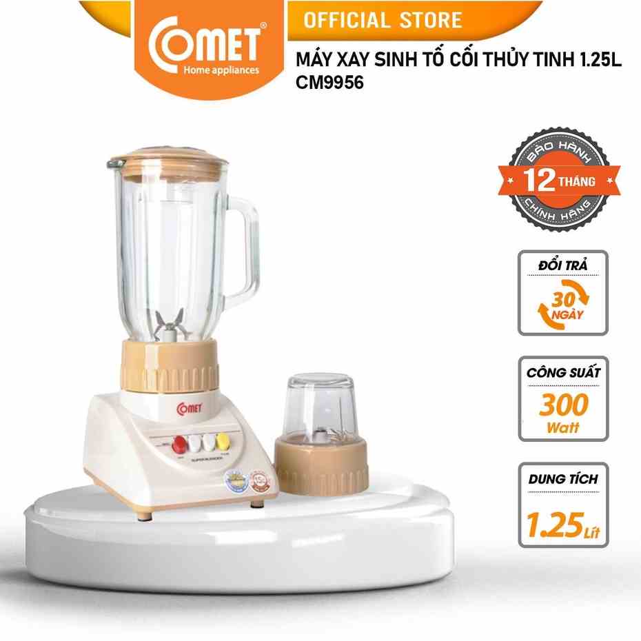 Máy xay sinh tố cối thủy tinh 1.25L Comet CM9956