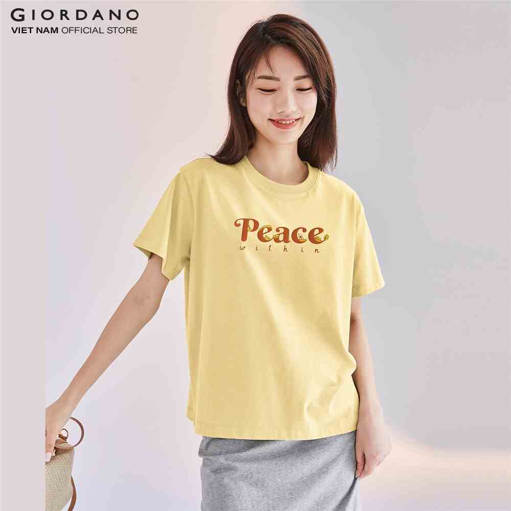 Áo Thun Nữ Ngắn Tay In Hình Printed Tee Giordano 05392213