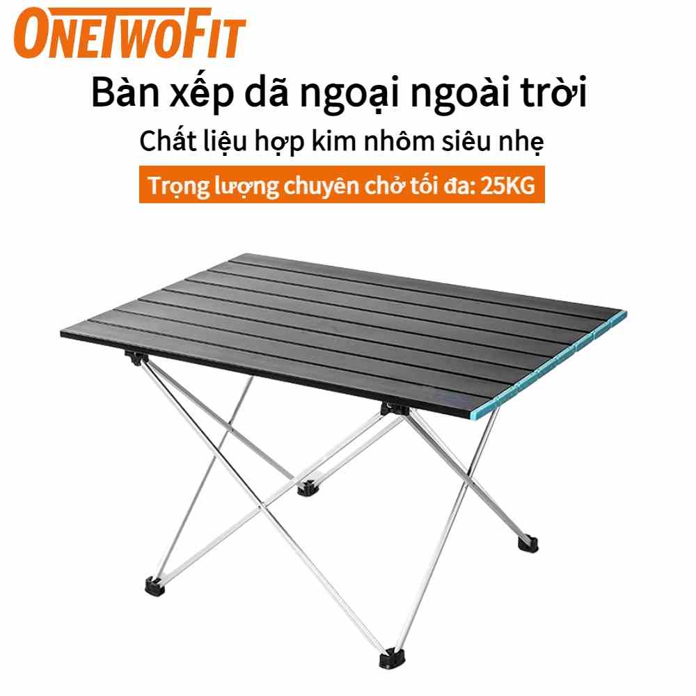 OneTwoFit Bàn cắm trại siêu nhẹ di động ngoài trời Bàn cắm trại bằng hợp kim nhôm M, L, XL Bàn dã ngoại xếp gọn