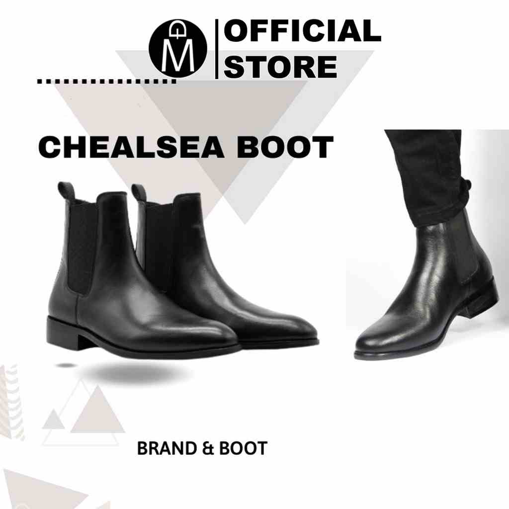 [Mã BMLTB35 giảm đến 35K đơn 99K] Giày da chelsea boots Muidoi G1071 da 2 lớp có may đế