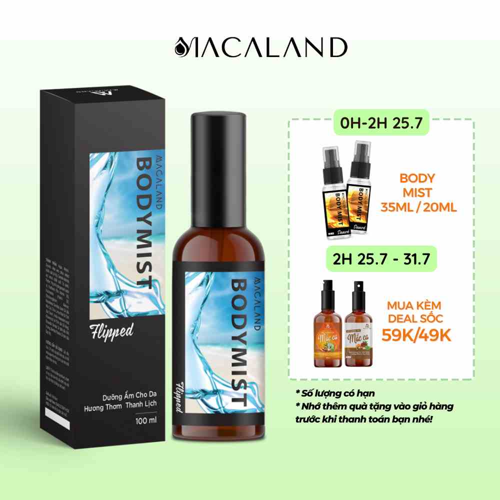 [Mã BMLTB200 giảm đến 100K đơn 499K] Body Mist nam hương Flipped Macaland hương thơm thanh mát mạnh mẽ