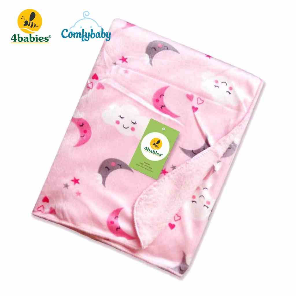 [Mã BMLTA35 giảm đến 35K đơn 99K] Chăn lông tuyết mịn 2 lớp 4Babies - Comfybaby 0821-4BB-CHAN01 Size 76*102cm