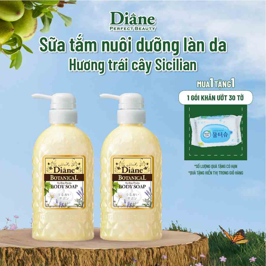 [Mã BMLTB35 giảm đến 35K đơn 99K] Combo 2 sữa tắm tự nhiên cấp ẩm cho da nhạy cảm Moist Diane - 500 ml/ chai