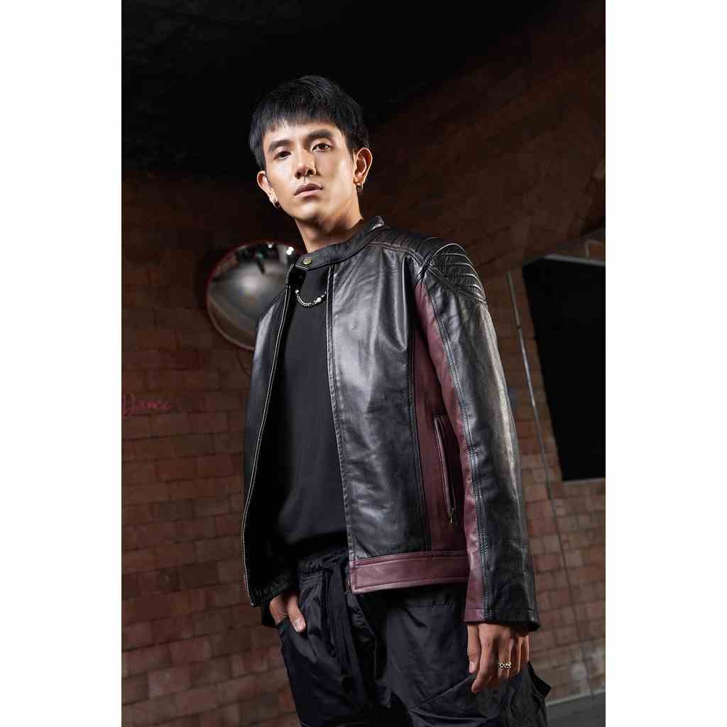 Áo da nam bò phối cừu FTT Leather Motocycle Racer Jacket trần vai