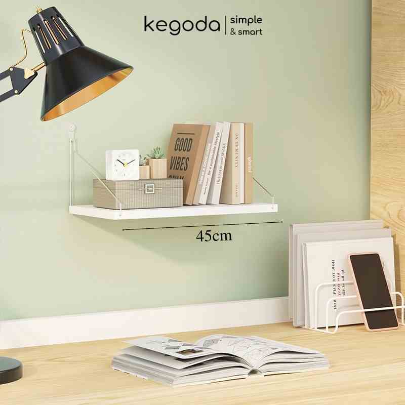 Kệ Gỗ Trang Trí Treo Tường Không Cần Khoan Thương Hiệu Kegoda, Kích Thước Ngang 45 x Sâu 15cm, Nhiều Màu