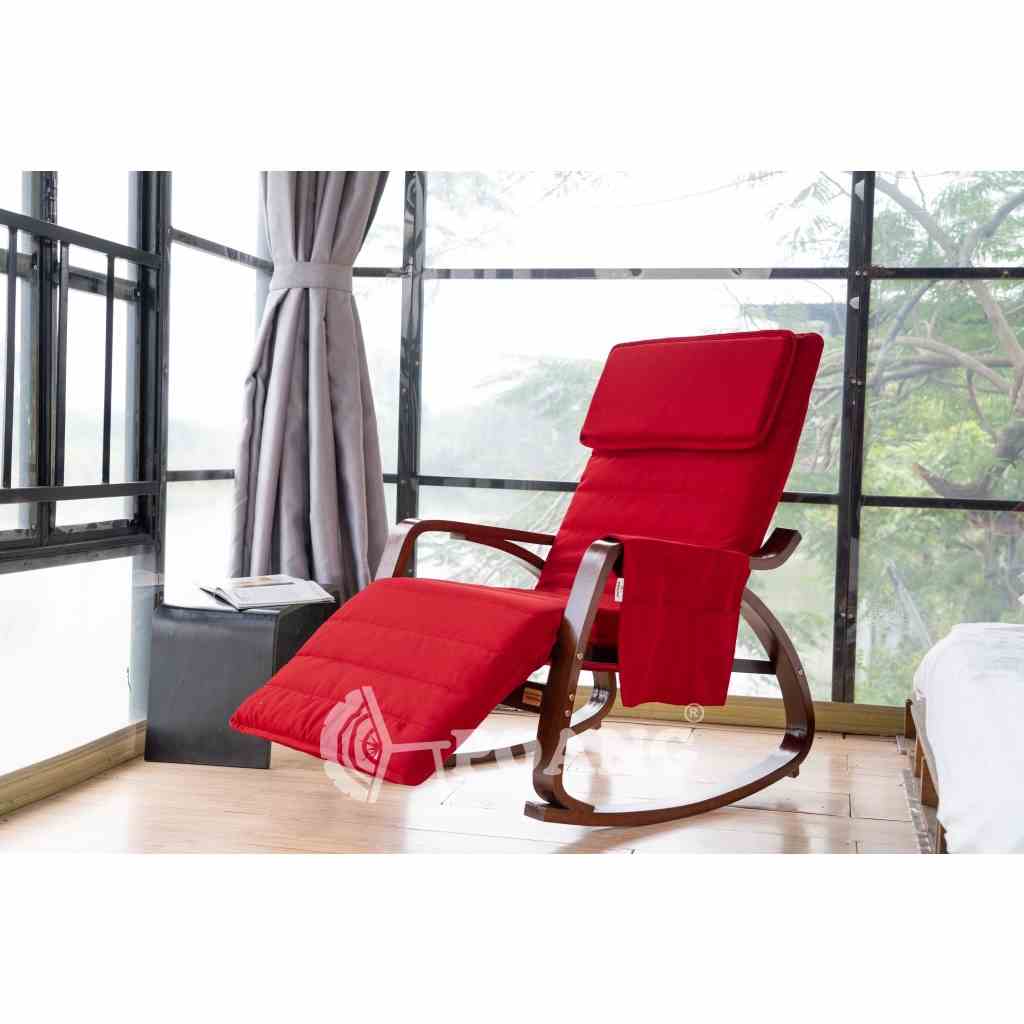 [Mã BMLTB35 giảm đến 35K đơn 99K] Ghế thư giãn | POANG ROCKING CHAIR | plywood óc chó/bạch dương | đỏ | R67xS162xC86 cm