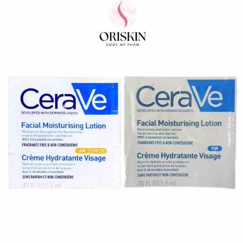 Sample CeraVe - Sữa Dưỡng Ẩm Chuyên Biệt Ban Ngày/Ban Đêm Dành Cho Da Mặt CeraVe Facial Moisturising Lotion AM/PM 1,5Ml