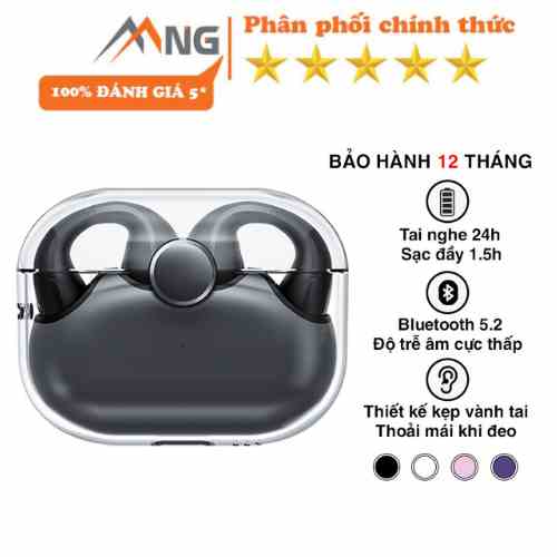 Tai nghe bluetooth không dây kẹp vành tai TWS Rockspace Sound EarCuffs có mic nghe nhạc lên tới 24h hàng chính hãng