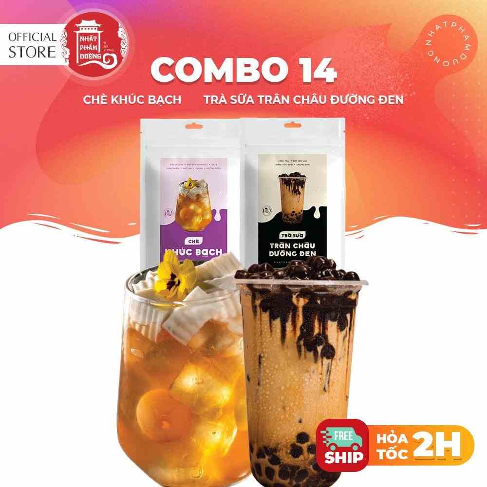 Combo chè khúc bạch + trà sữa trân châu đường đen Nhất Phẩm Đường