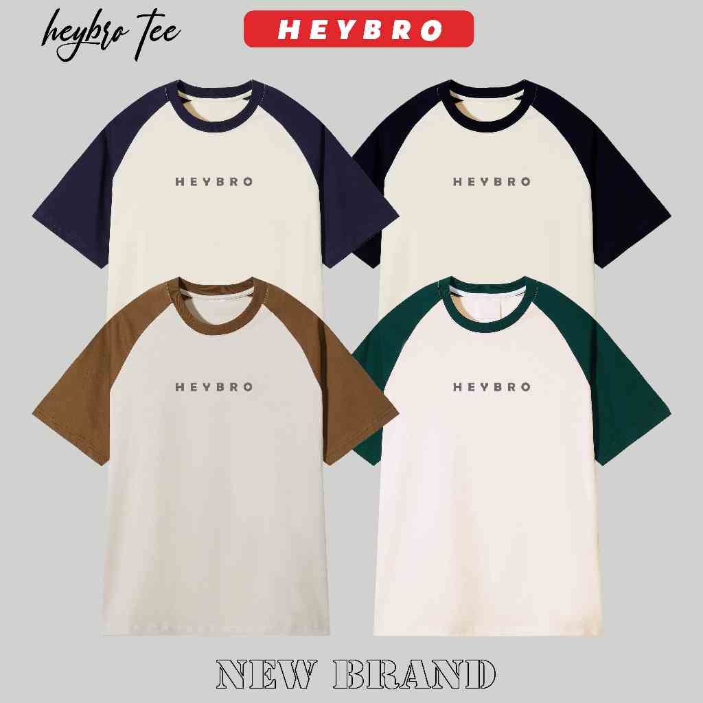 [Mã BMLTB35 giảm đến 35K đơn 99K] Áo thun Raglan local brand Heybro 100% Cotton nam nữ unisex tay lỡ Oversize