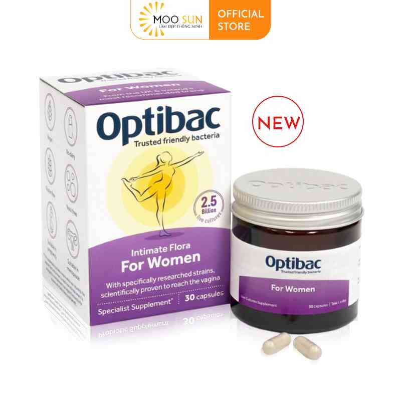 Men vi sinh Optibac Probiotics For Women, ngăn ngừa viêm phụ khoa, nhiễm trùng đường tiết niệu (Hộp 30v)