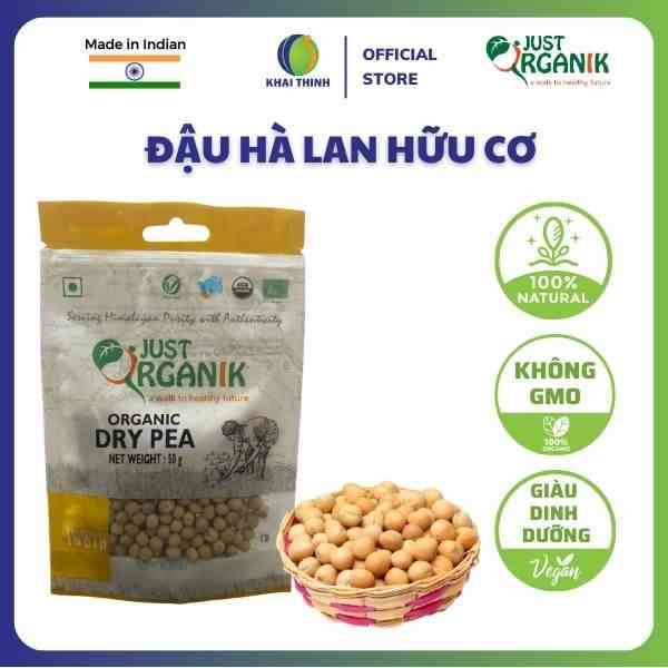 Đậu Hà Lan Khô Just Organik Nhập Khẩu Ấn Độ Dinh Dưỡng Cho Mẹ Bầu Người Ăn Kiêng 50g