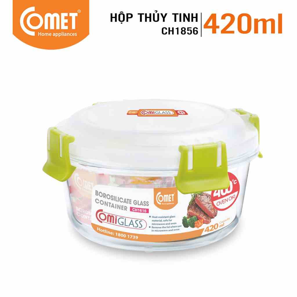 [LIFEMC11M2ADP -12% đơn 250K] Hộp đựng thực phẩm thuỷ tinh 420ml COMET CH18-56