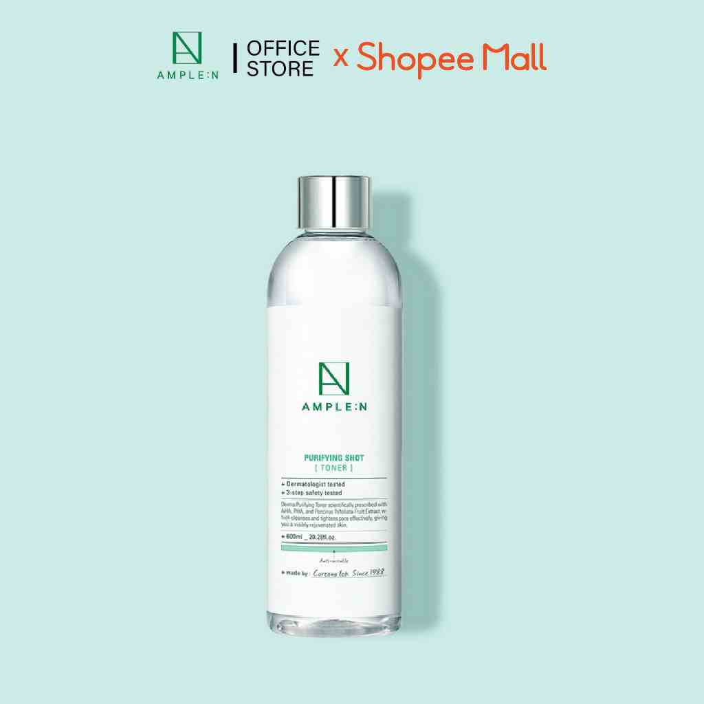 Nước Hoa Hồng Làm Sạch Da Se Khít Lỗ Chân Lông AMPLE:N Purifying Shot Toner 600ml