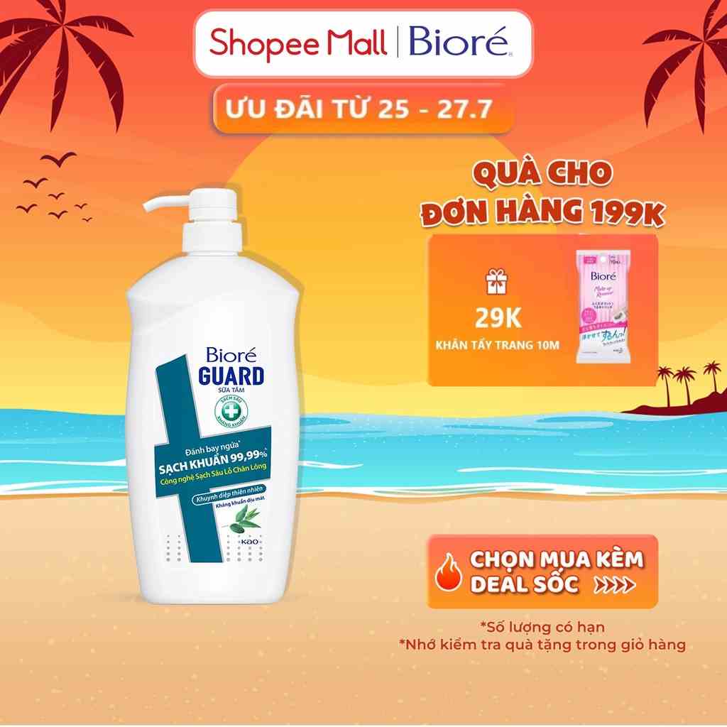 Sữa Tắm Sạch Sâu Kháng Khuẩn Khuynh Diệp Thiên Nhiên Biore Guard 800g