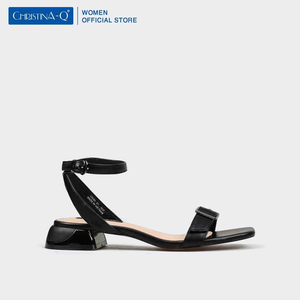 [Mã BMLTA35 giảm đến 35K đơn 99K] Giày sandals nữ gót trụ ChristinA-Q XDN284