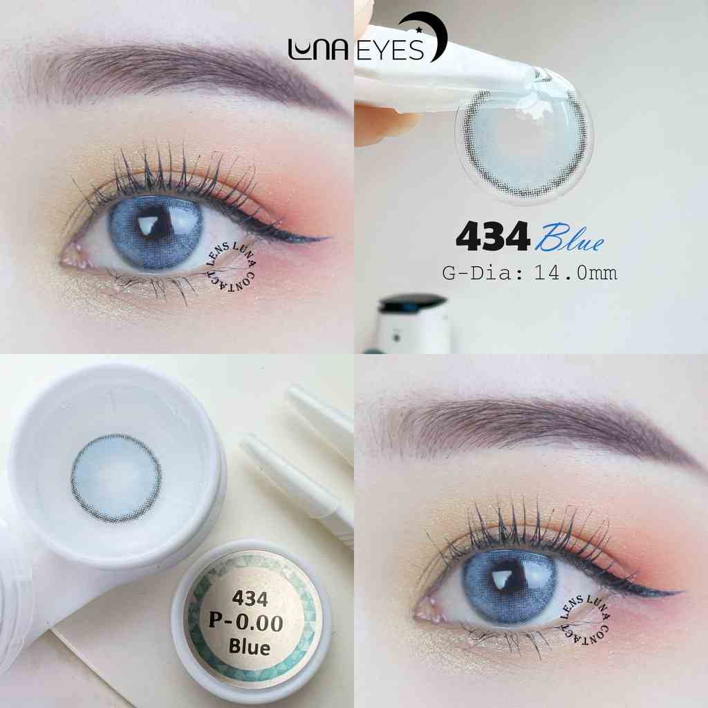 Kính áp tròng LUNA EYES 434 BLUE - Lens size nhỏ