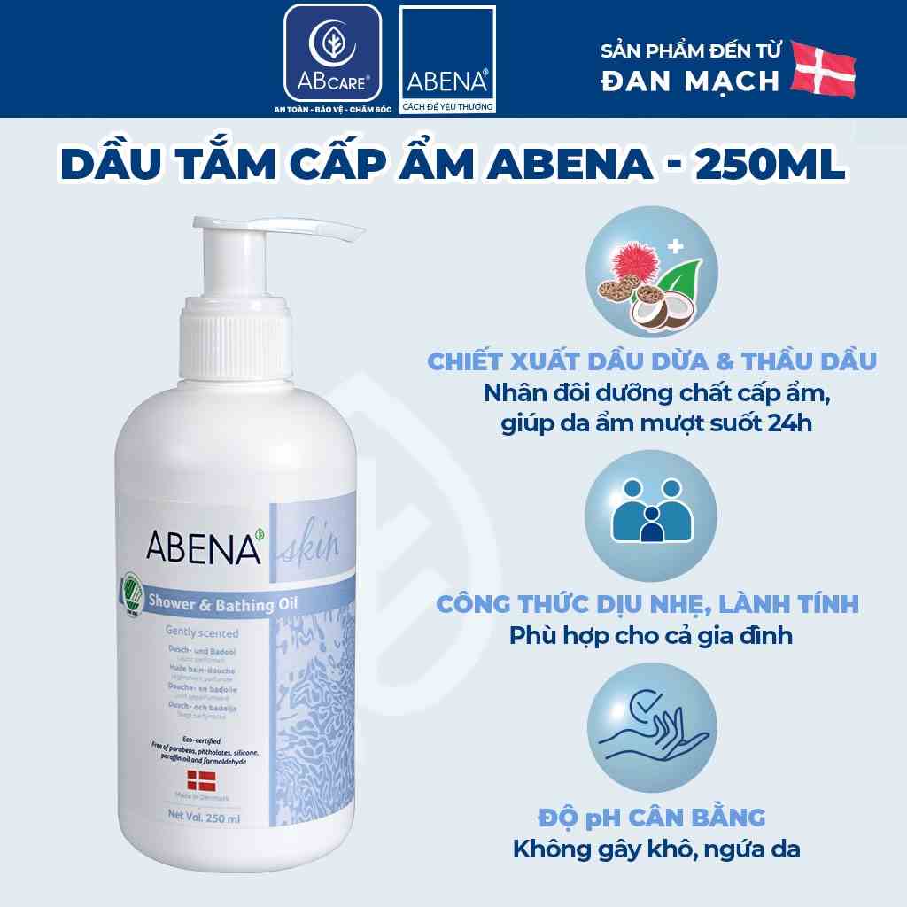 Dầu Tắm Cấp Ẩm Abena Skin Shower & bathing oil - Nhập khẩu Đan Mạch (Chai 250ml)