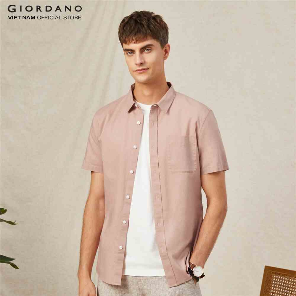 Áo Sơ Mi Nam Linen Ngắn Tay Có Túi Giordano 01042202