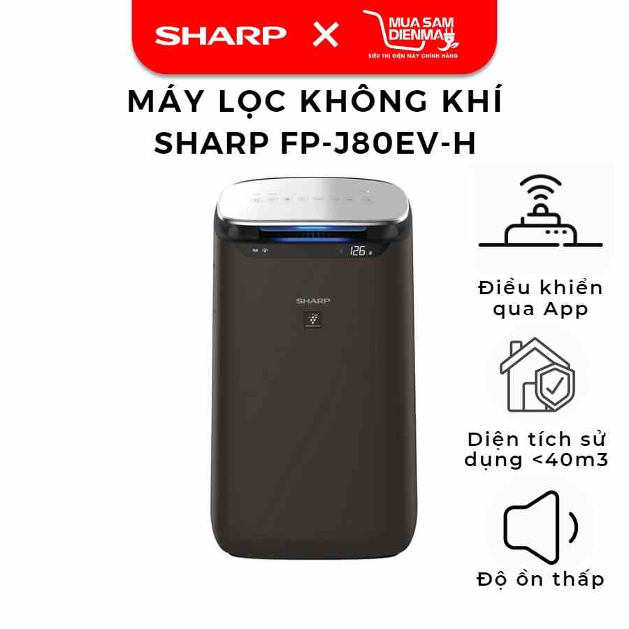 [Mã BMLTB200 giảm đến 100K đơn 499K] Máy lọc không khí Sharp FP-J80EV-H (62m²)