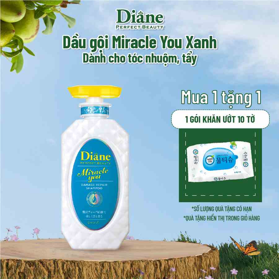 Dầu gội phục hồi hư tổn dành cho tóc nhuộm tẩy Diane Miracle You Damage Repair 450ml