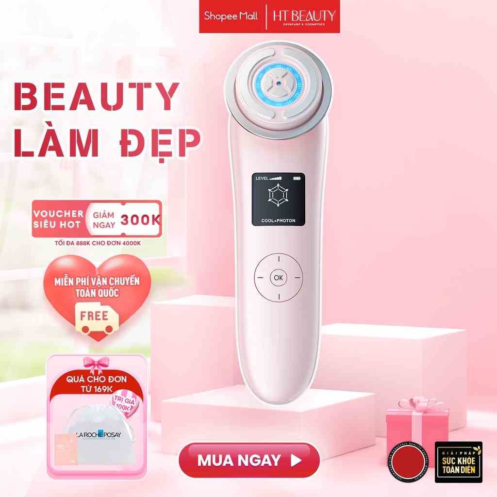 Máy nâng cơ massage mặt V-line F82E HT Beauty công nghệ sóng Photon RF tái tạo collagen, trẻ hóa da, xỏa bỏ mọi nếp nhăn