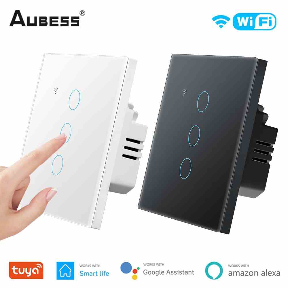 Aubess Công Tắc Đèn Cảm Ứng Thông Minh 1 / 2 / 3 / 4Gang 110V-220V Hỗ trợ cho alexa Google home