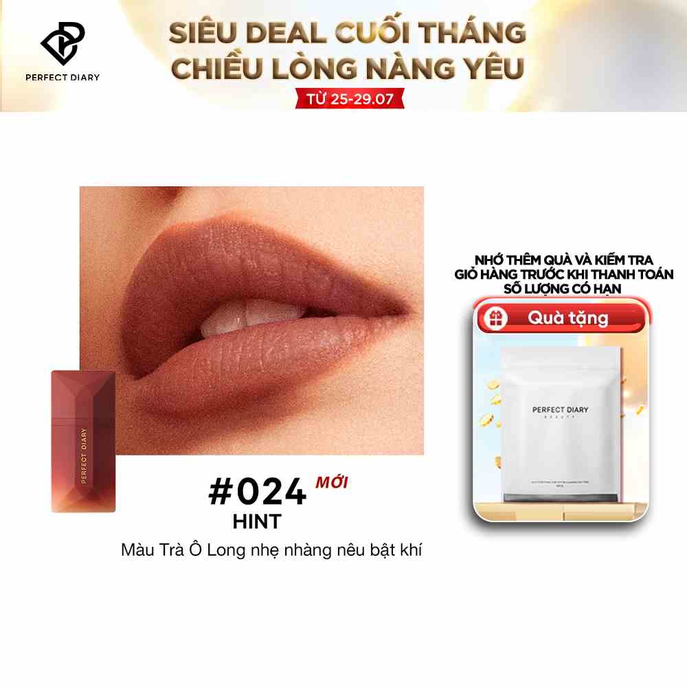 Son kem Perfect Diary ReadMe Lip Veil chất kem nhung lì lâu trôi 14 màu sắc tùy chọn 4g (Màu mới về-New)