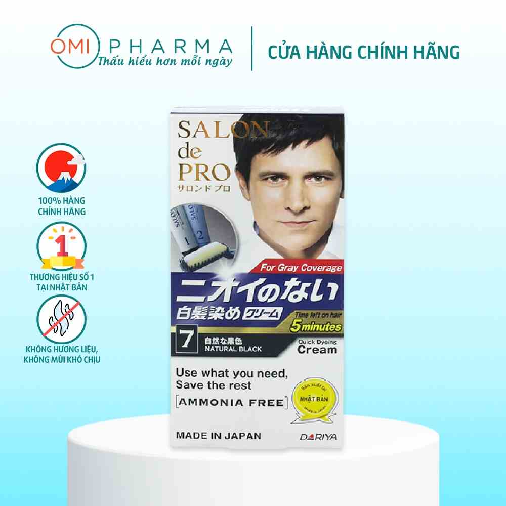 Kem Nhuộm Tóc Phủ Bạc Cho Nam Salon De Pro MCA7 80g (Màu Đen Từ Nhiên)