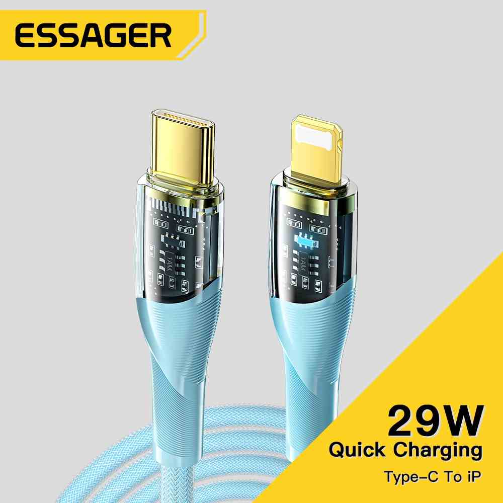 Dây Cáp Sạc Nhanh USB Loại C Essager Dành Cho iP14 13 12 Pro Max PD 29W Mbk