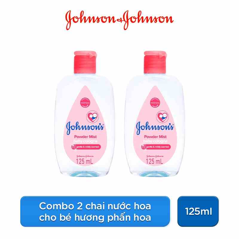 Combo 2 Chai Nước Hoa Cho Bé Johnsons Baby Cologne Hương Phấn Hoa Power Mist Baby Cologne 125ml