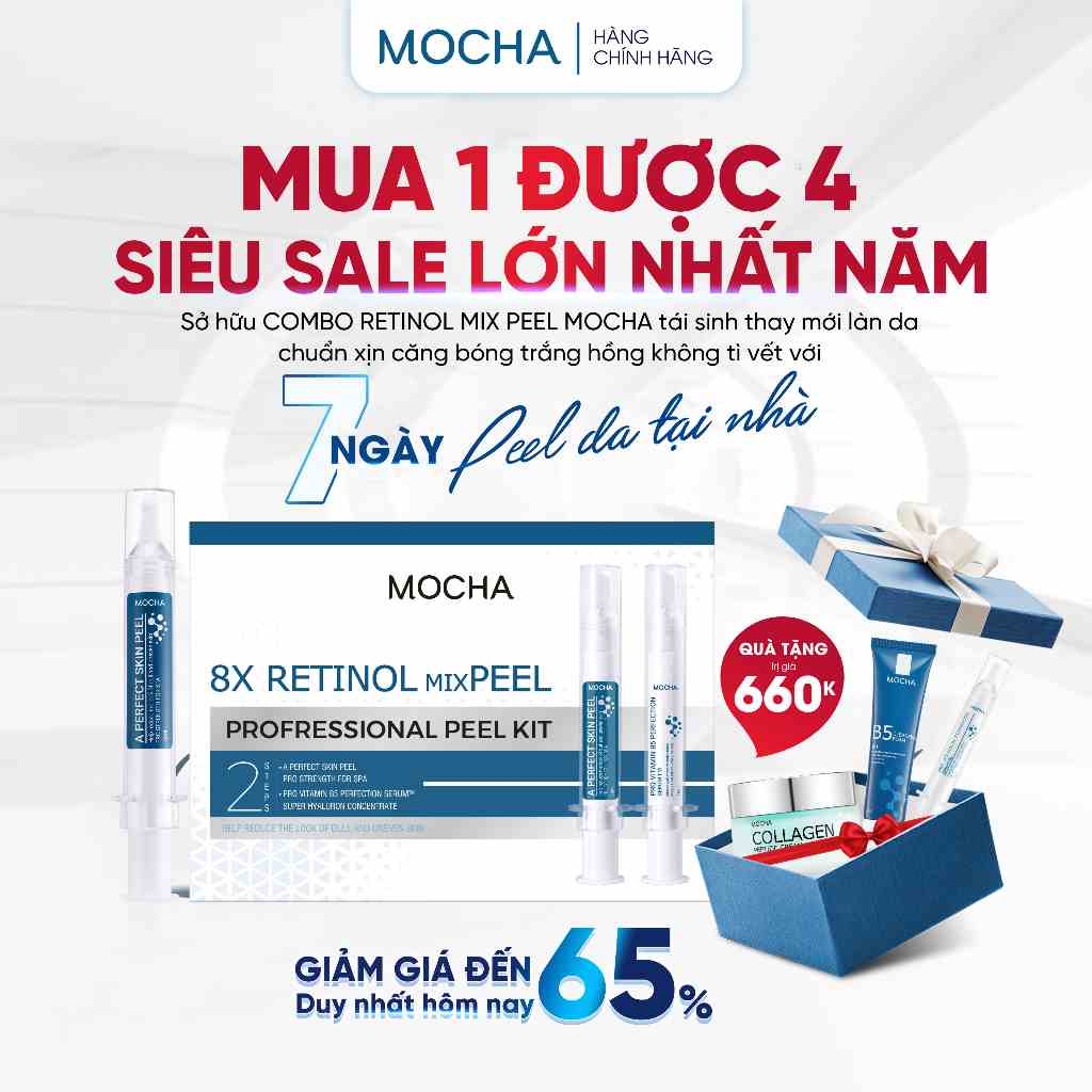 Peel da vi tảo Retinol Mix Peel MOCHA BEAUTY 10mlx2