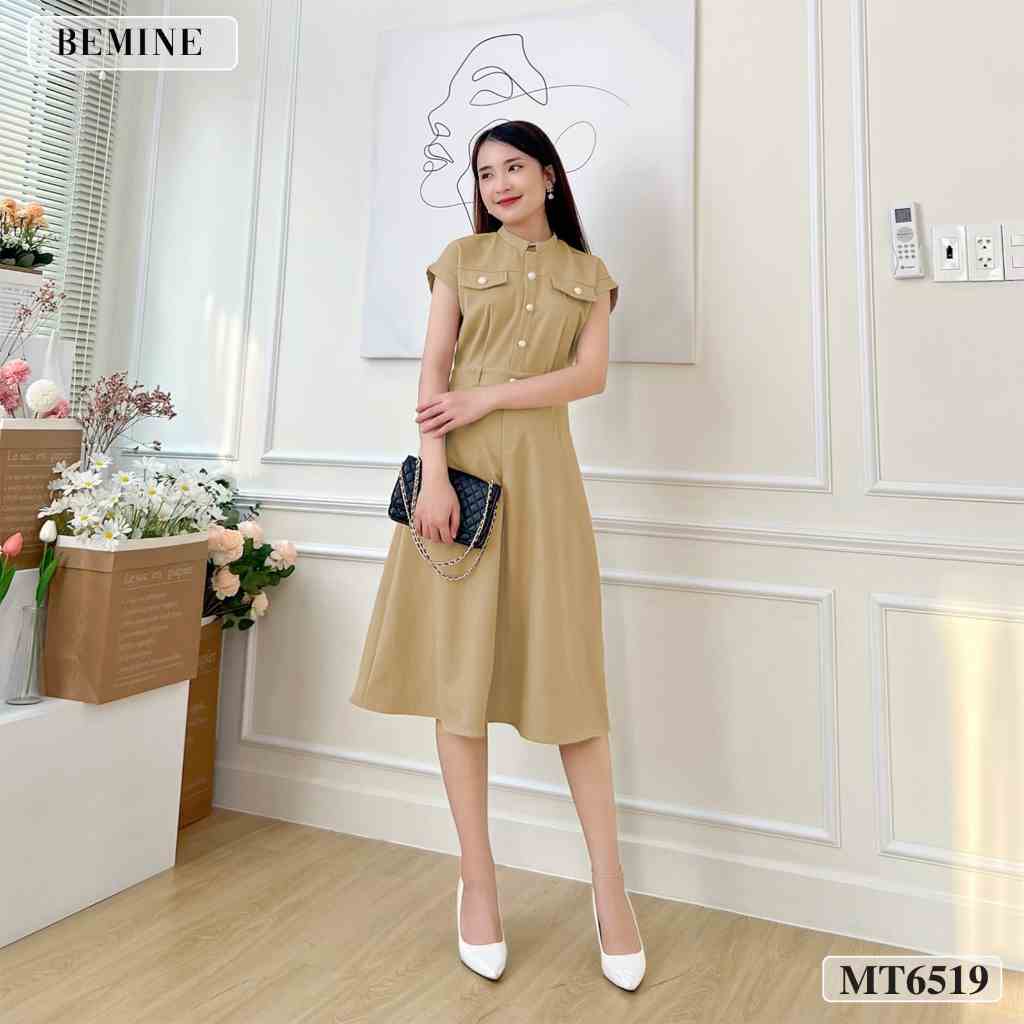 Đầm công sở cổ trụ tùng xoè BEMINE MT6519