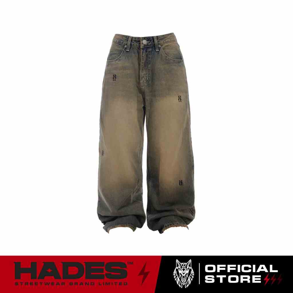 Quần Dài Unisex Vải Jean ARTHON WASHED LOOSE JEANS - HADES Brand Chính Hãng