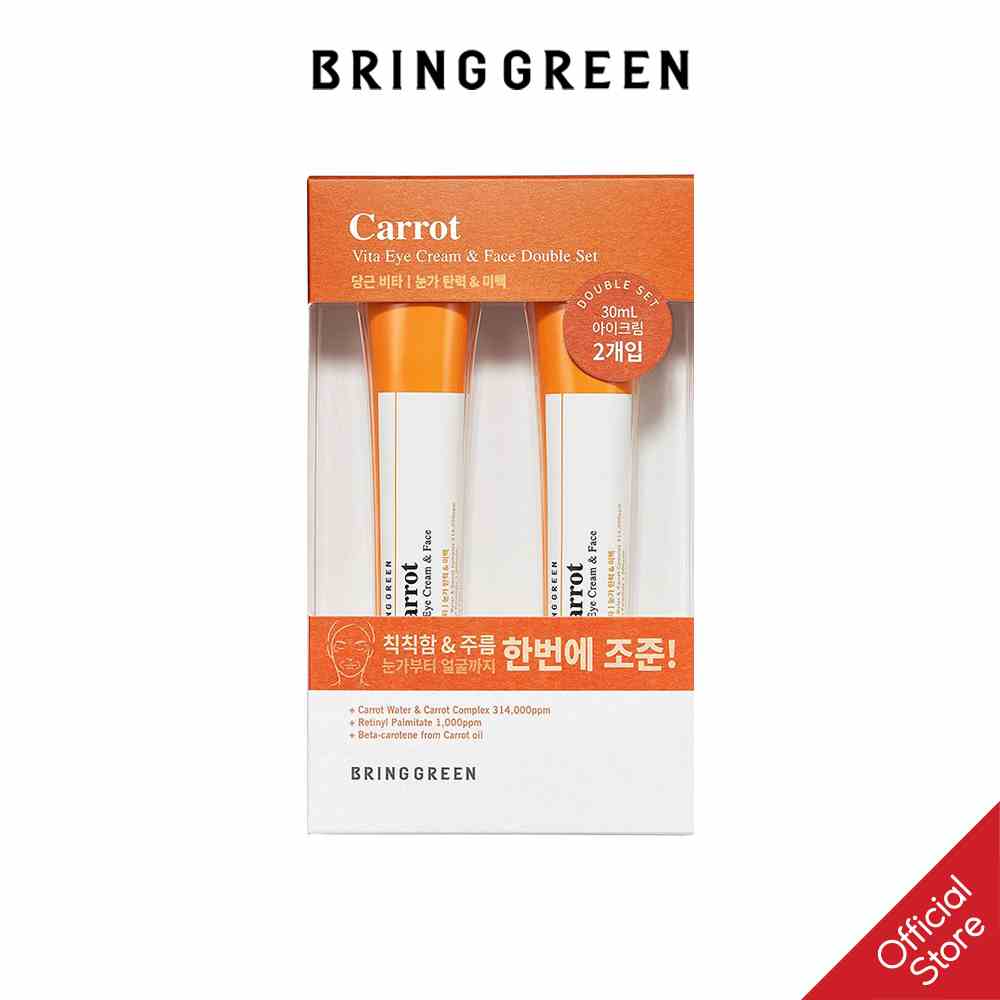 Kem Dưỡng Sáng Da Và Mắt BRING GREEN CARROT VITA EYE CREAM & FACE 30ml DOUBLE SET