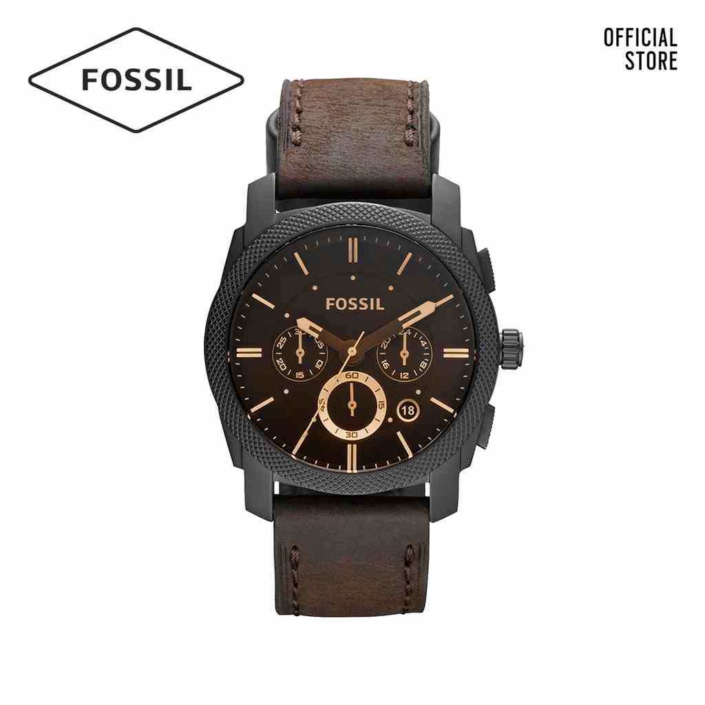 [Mã BMLTA35 giảm đến 35K đơn 99K] Đồng hồ nam Fossil MACHINE FS4656 dây da - màu nâu