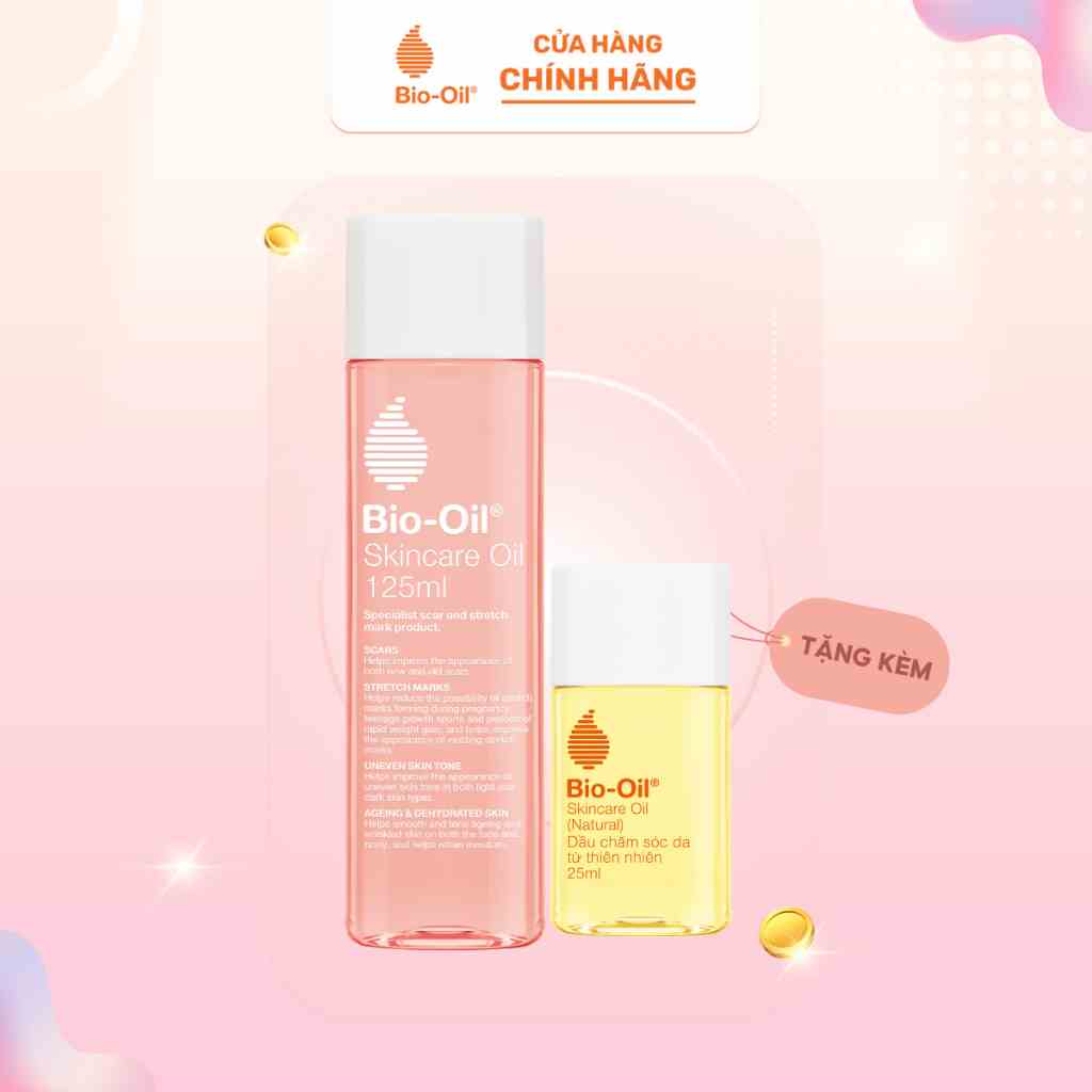 Dầu Chăm Sóc Da Giúp Giảm Rạn Da BIO-OIL SKINCARE OIL (Chai 125ml) - Tặng BIO-OIL SKINCARE NATURAL OIL 25ML