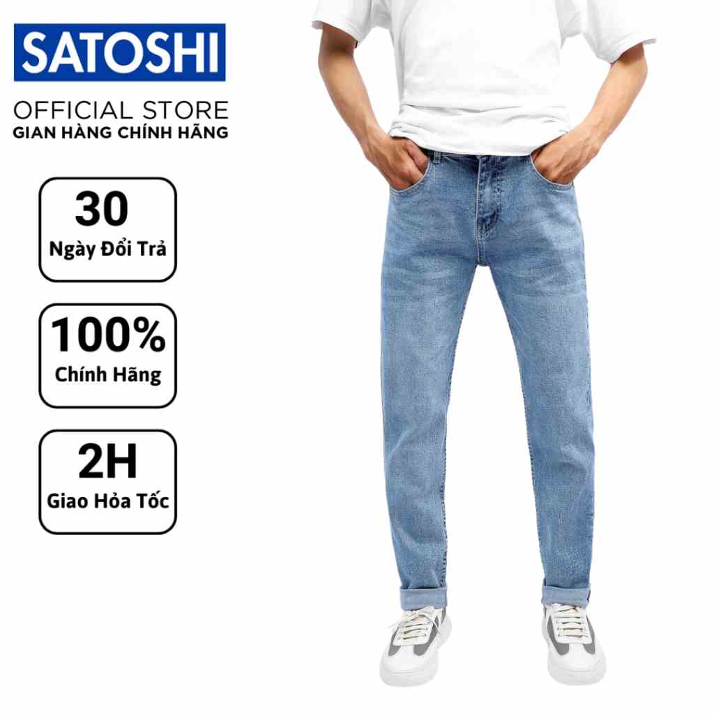 Quần Jean nam Satoshi SAQJ70 Cerulean Slimfit tôn dáng, trẻ trung , chất liệu co giãn ít