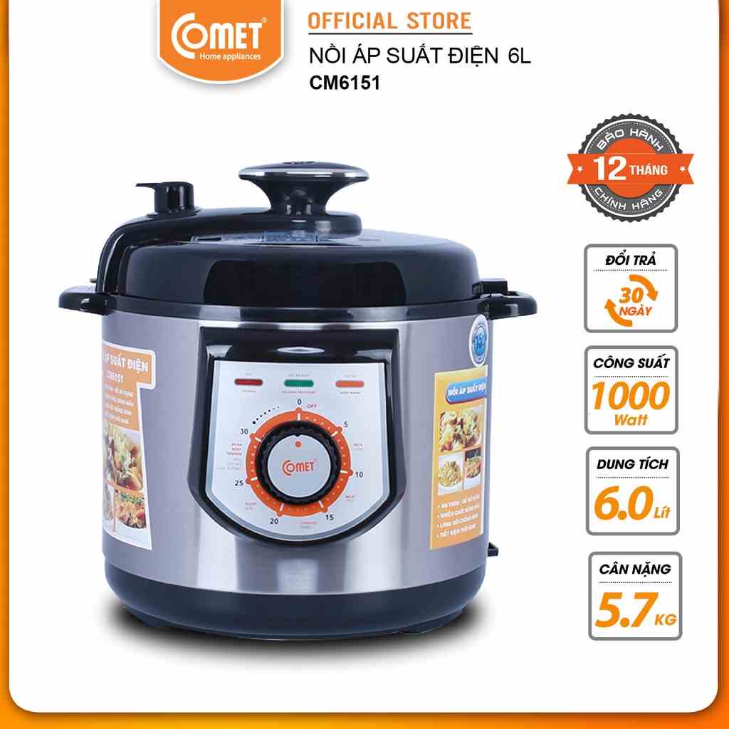 Nồi Áp suất điện 6L Comet CM6151