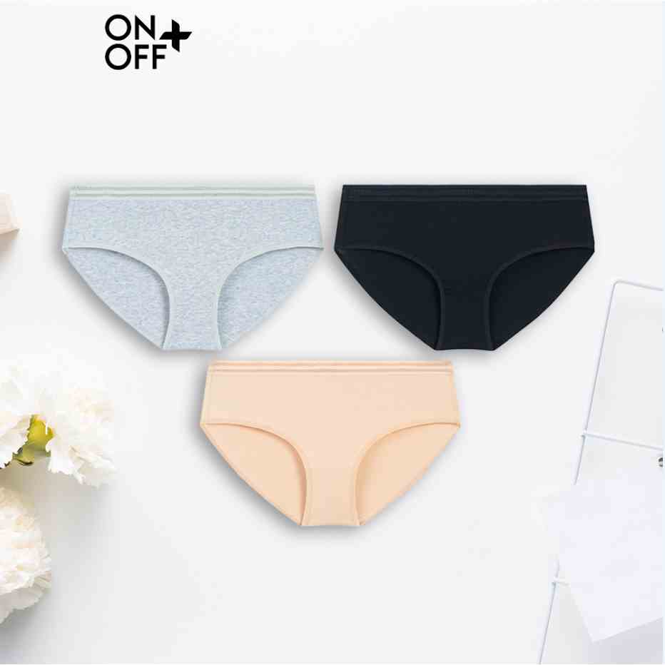 Combo 3 quần lót nữ ONOFF dáng hipster nữ tính mỏng nhẹ, mềm mại - 16UV23A242