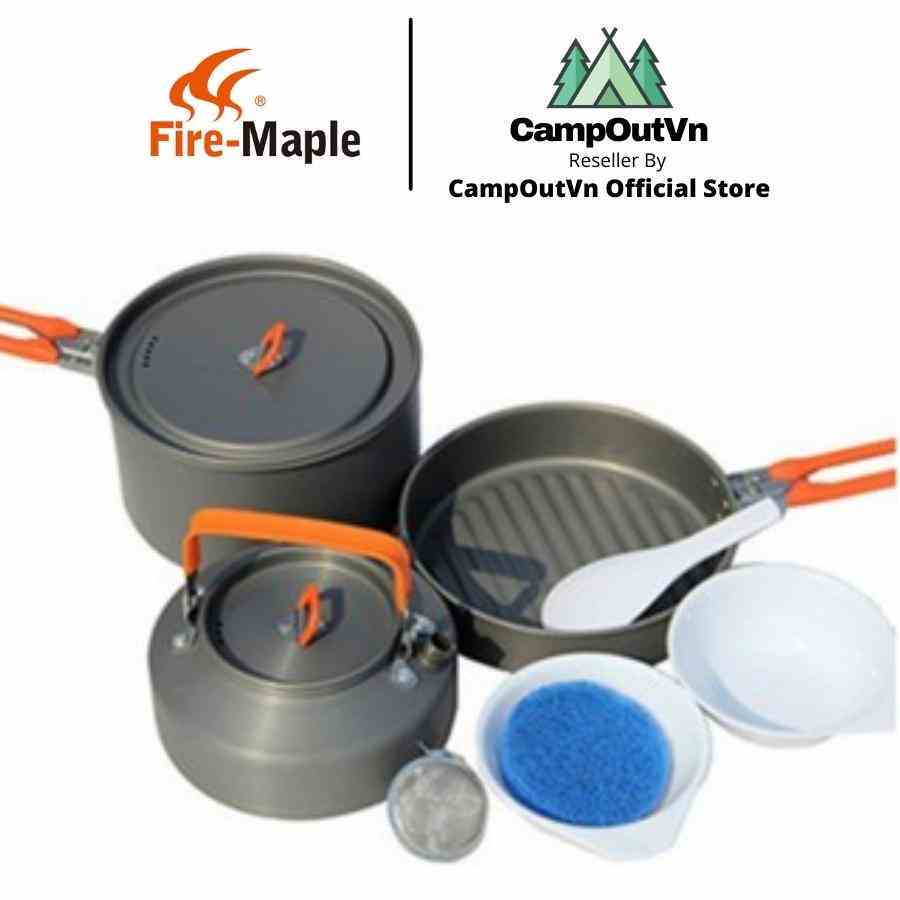 Đồ cắm trại firemaple campoutvn Feast 2 bộ nấu ăn cắm trại 6 món tiện dễ gọn campout A093