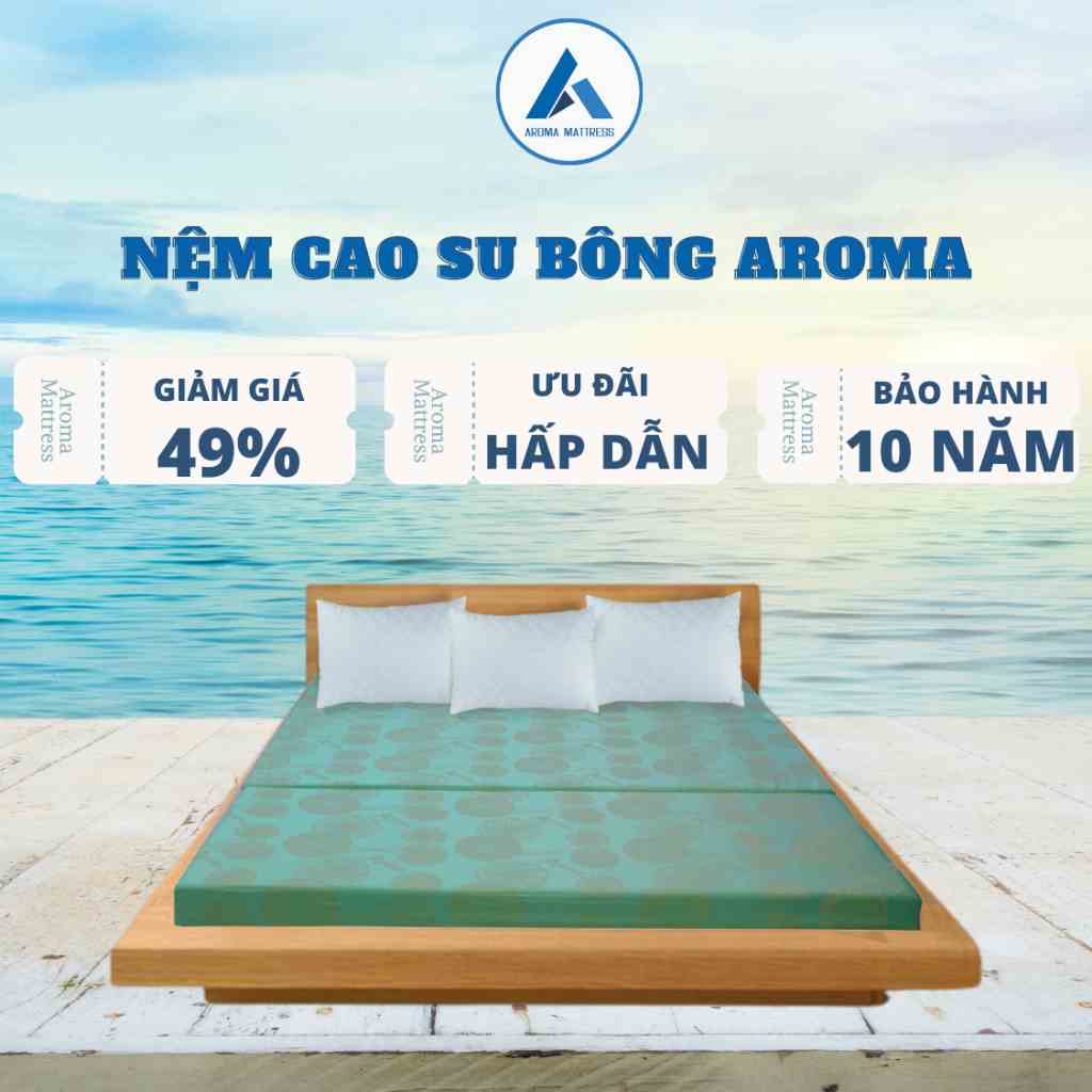 Nệm Cao Su Bông Aroma Gấp 3, Nhỏ Gọn, Êm Ái, Bảo Hành 10 năm