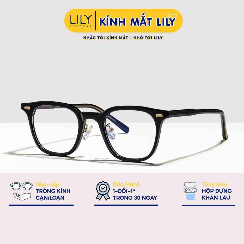 Gọng kính nhựa mắt vuông nam  LILYEYEWEAR chắc chắn thanh nhẹ phụ kiện thời trang dễ đeo 20247