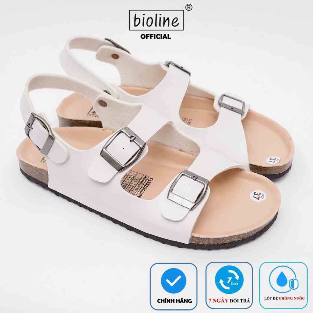 Sandal Đế Trấu BIOLINE Official Quai Da Pu Thiết Kế Hai Quai Ngang Lót Pu Kem Chống Nước - Mã PUK02